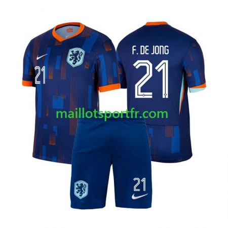 Maillot de Foot Pays-Bas Frenkie de Jong 21 Enfant Exterieur UEFA Euro 2024